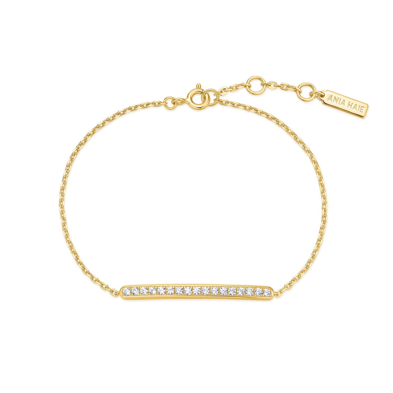  Voque Maven - Gliederarmbänder - Silber / 14kt GP - Kristall - 18,5cm